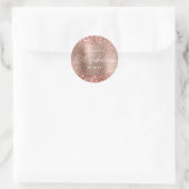 Roze Goud Glitter Glam Moderne Script 50 & Fabulou Ronde Sticker (Tas)