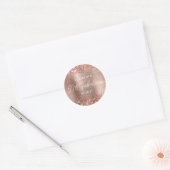 Roze Goud Glitter Glam Moderne Script 50 & Fabulou Ronde Sticker (Envelop)