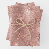 Roze Goud Glitter Glans Trendycadeau voor haar Inpakpapier Vel (In situ)