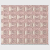 Roze Goud Glitter Inpakpapier Gepersonaliseerde Te (Vlak)