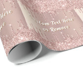 Roze Goud Glitter Inpakpapier Gepersonaliseerde Te (Rol Hoek)