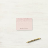 Roze Goud Glitter Je Bericht Post-it® Notes (Op bureau)