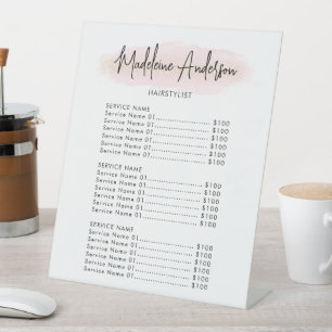 Roze Goud Glitter Kapsalon Reclamebord Met Voetstuk