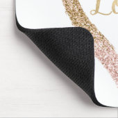 Roze Goud Glitter Liefde Hart Muismat (Hoek)