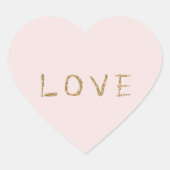 Roze Goud Glitter Liefde Hart Sticker (Voorkant)