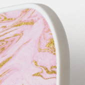 Roze Goud Glitter Marmeren Monogram Pickleball Paddle (Links Detail)