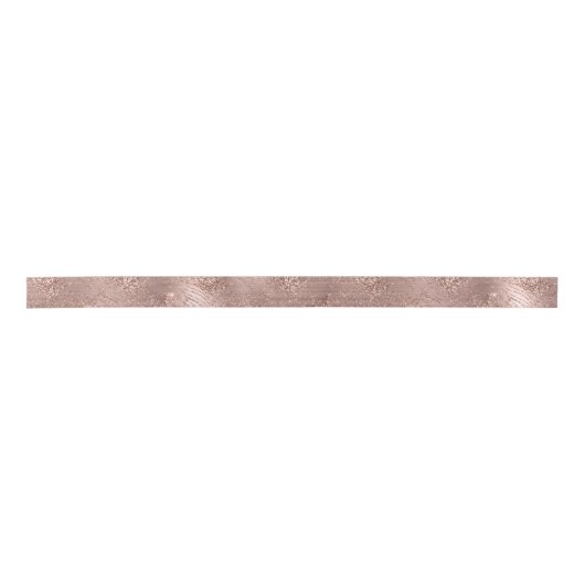 Roze Goud Glitter Moderne Trend Satijnen Lint (Voorkant)