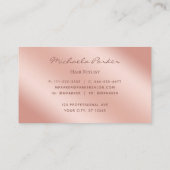 Roze Goud Glitter Monogram Haarstylist Trendy Visitekaartje (Achterkant)