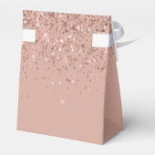 Roze Goud Glitter Monogram Naam Bedankdoosjes (Achterkant)