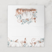 Roze Goud Glitter Pompoenen Herfst Bruiloft Plaatskaartje (Buitenkant ongevouwen)
