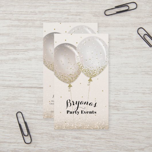 Roze Goud & Glitter Roze Blush Feest Evenementen P Visitekaartje (Voorkant / Achterkant in situ)