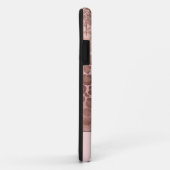 Roze Goud Glitter Roze Luipaard Patroon Monogram C Case-Mate iPhone Case (Achterkant/rechts)