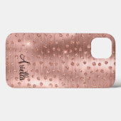 Roze Goud Glitter Sparkly Glam Case-Mate iPhone Case (Achterkant (horizontaal))