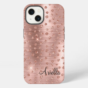 Roze Goud Glitter Sparkly Glam iPhone 13 Hoesje