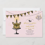 Roze goud Glitter Unicorn Sweet16 Quinceanera 12th Kaart (Voorkant)