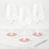 Roze Goud Glitter Wijnglaslabel (Set)