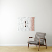 Roze Goud Glitter Witte Marmer BossLady Rules Logo Wandkleed (In Situ (horizontaal))