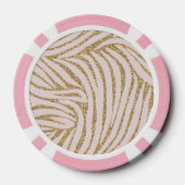 Roze Goud Glitter Zebra Poker Chips (Achterkant)