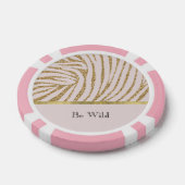 Roze Goud Glitter Zebra Poker Chips (Enkel)