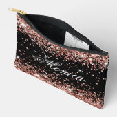 Roze Goud Glitter Zwart Etui (Open)