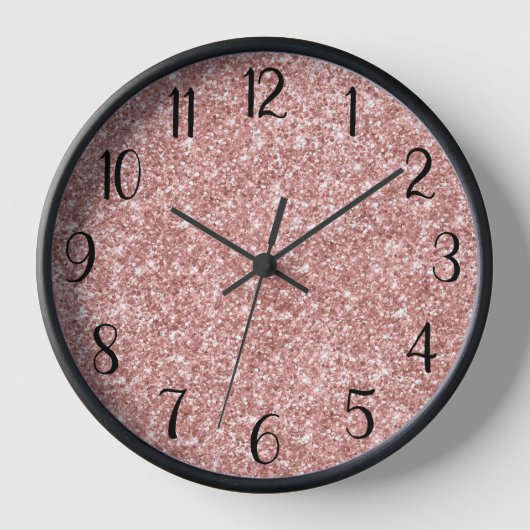 Roze Goud Glitter Zwarte Nummer (Voorkant)