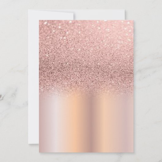 Roze Goud Glitters Diamanten Huwelijksjubileum Kaart (Achterkant)