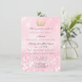 Roze Goud Glitters Koninklijke Glitter 16e Bruid Kaart (Staand voorkant)