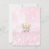Roze Goud Glitters Koninklijke Glitter 16e Bruid Kaart (Achterkant)