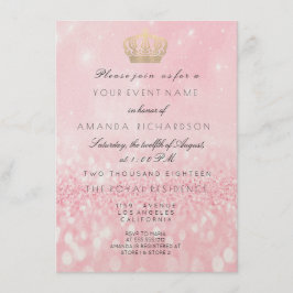 Roze Goud Glitters Koninklijke Glitter 16e Bruid Kaart