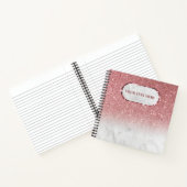 Roze goud glitters Marmer glinstert Notitieboek (Binnen)
