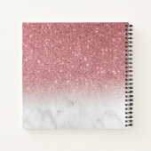 Roze goud glitters Marmer glinstert Notitieboek (Achterkant)
