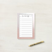 Roze goud glitters ombre "te doen lijst" post-it® notes (Op bureau)