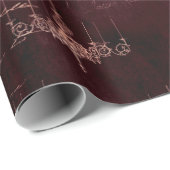 Roze Goud Gotische Halloween Cadeaupapier (Rol Hoek)
