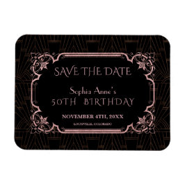Roze Goud Great Gatsby Verjaardag Save The Date Magneet