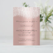 Roze Goud Grijs Glitter Marmer Confetti Elegant VI Kaart (Staand voorkant)