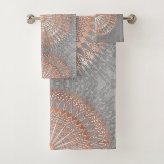 Roze Goud Grijze Mandala Bad Handdoek (Insitu)
