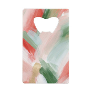 Roze Goud Groen Blauw Rood Abstract Creditkaart Flessenopener