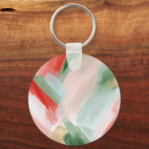 Roze Goud Groen Blauw Rood Abstract Sleutelhanger