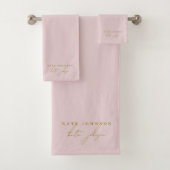 Roze Goud Handtekening Script Monogram Bad Handdoek (Insitu)