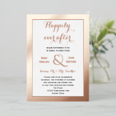 Roze Goud Happily Ever After Ontvangst Only Folie Uitnodiging (Staand Voorkant)
