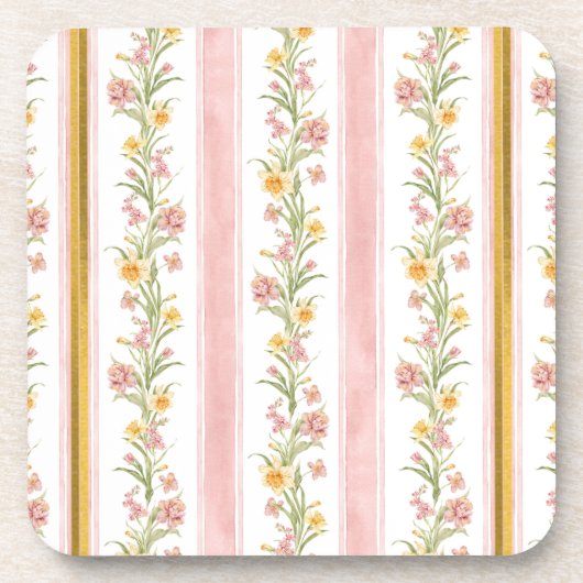 Roze Goud Hard Plastic Vierkant Onderzetter (Voorkant)