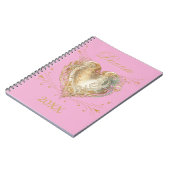 Roze & Goud Hart Elegant Custom Notitieboek (Linkerzijde)