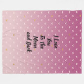 Roze Goud Hartjes Ombre Fleece Deken (Voorkant (Horizontaal))