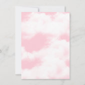 Roze Goud Hete Luchtballon Baby Douche Uitnodiging (Achterkant)