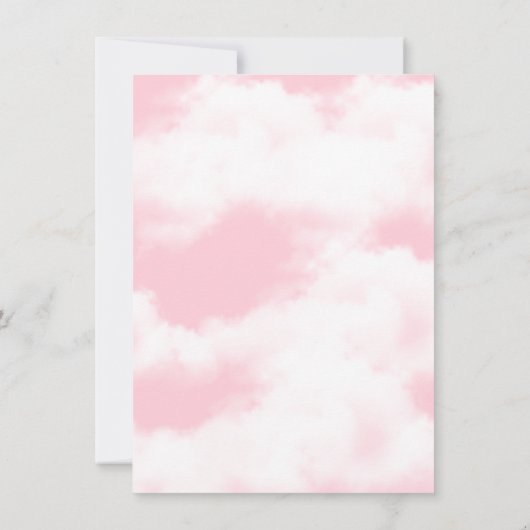 Roze Goud Hete Luchtballon Baby Douche Uitnodiging (Achterkant)