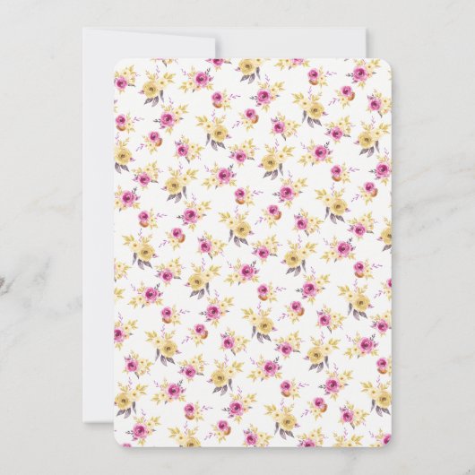 Roze Goud Hete Luchtballon Baby shower Uitnodiging (Achterkant)