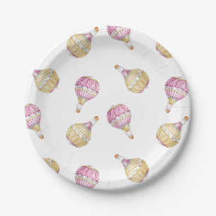 Roze Goud Hete Luchtballonnen Baby shower Papieren Bordje