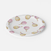 Roze Goud Hete Luchtballonnen Baby shower Papieren Bordje (Gekanteld)