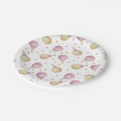 Roze Goud Hete Luchtballonnen Baby shower Papieren Bordje (Gekanteld)