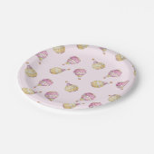 Roze Goud Hete Luchtballonnen Baby shower Papieren Bordje (Gekanteld)